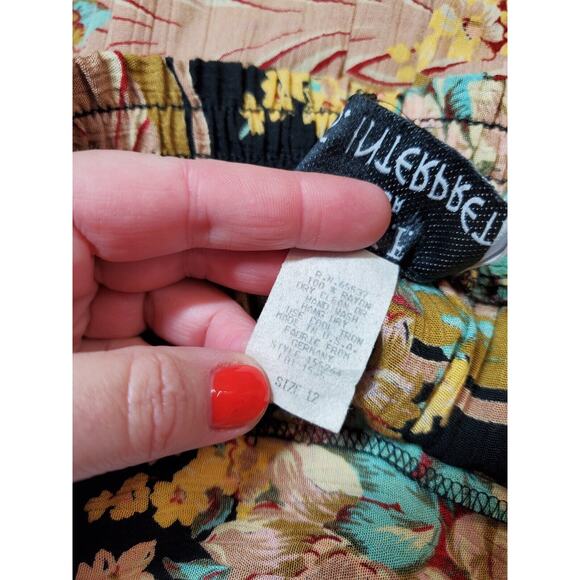 Vintage 90s Ms Interpret Womens Pants Wide Leg Crop High Rise Floral Pleated 12 - Picture 5 of 11